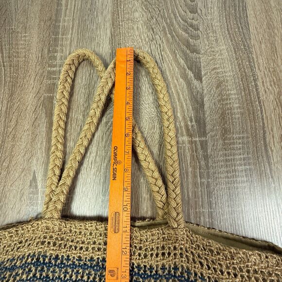 Chloe & Lex Jute Tote Bag Aztec Southwestern Pattern 19 x 19" Snap Closure Boho - Picture 8 of 14